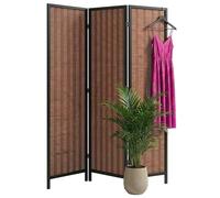 Relaxdays Paravent 3 Panneaux, Pliant, H x L : 170 x 120 cm, Marron