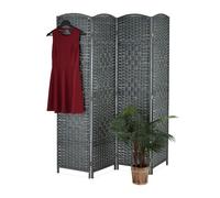 Relaxdays Paravent 4 pièces gris