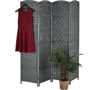 relaxdays Paravent 4 pièces gris