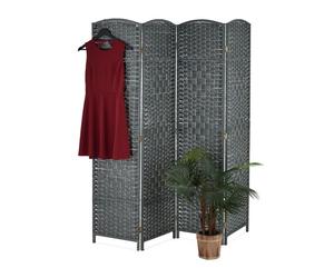 Relaxdays Paravent 4 pièces gris
