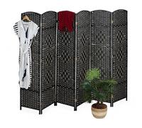 Relaxdays Paravent intérieur Pliable en Bois et Corde, 6 Parties, 170 x 240 cm, Couleurs variées