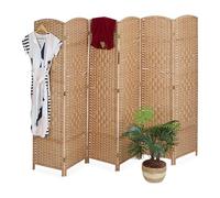 Relaxdays Paravent intérieur Pliable en Bois et Corde, 6 Parties, 170 x 240 cm, Couleurs variées