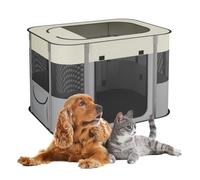 Relaxdays Parc Pliable pour Le Chiot, H x L x P : 55 x 82 x 60 cm, pour l'intérieur ou l'extérieur, Multicolore