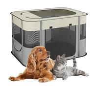 Relaxdays Parc Pliable pour Le Chiot, H x L x P : 60 x 90 x 68 cm, pour l'intérieur ou l'extérieur, Multicolore