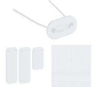 Relaxdays Attaches pour Brise-Vue, 52 pastilles avec Fils, kit de Fixation pour Pare-Soleil, Blanc