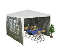 Relaxdays Paroi latérale pour tonnelle 3x3 m, Lot de 3, imperméable, Fermeture autoagrippante, Polyester, Gris