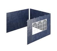 Relaxdays Paroi latérale pour tonnelle, Lot de 3, imperméable, Fermetures autoagrippantes, avec fenêtre, 2x3 m, Bleu