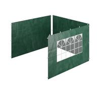 Relaxdays Paroi latérale pour tonnelle, lot de 3, imperméable, fermetures autoagrippantes, avec fenêtre, 2x3 m, vert