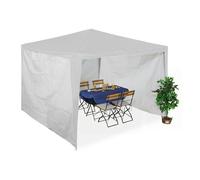 Relaxdays Paroi latérale pour votre tonnelle, lot de 3, imperméable, fermetures scratch, PE, sans fenêtre, 2x3 m, blanc