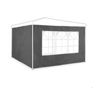 relaxdays Paroi latérale tonnelle en Lot de 2, H x L : 2 x 3 m, Panneau pour pavillon avec fenêtre, imperméable, Gris