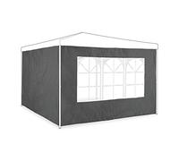 relaxdays Paroi latérale tonnelle en Lot de 2, H x L : 2 x 3 m, Panneau pour pavillon avec fenêtre, imperméable, Gris