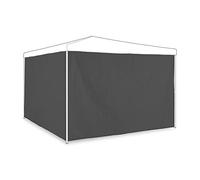relaxdays Paroi latérale tonnelle, Lot de 2, Panneau pour pavillon 2x3 m, imperméable, sans fenêtres, Plastique, Gris