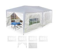 relaxdays Parties latérales de pavillon blanches, lot de 6