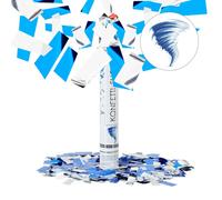 Relaxdays Partypopper 40 cm bleu-argenté