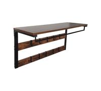 Relaxdays Patère murale 10 crochets et étagère