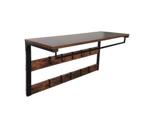 Relaxdays Patère murale 10 crochets et étagère