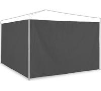 relaxdays Pavillon gris Parties latérales, set de 2 pièces