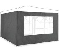 relaxdays Paroi latérale tonnelle en Lot de 2, H x L : 2 x 3 m, Panneau pour pavillon avec fenêtre, imperméable, Gris