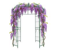 Relaxdays Pavillon Rosiers Métal, 275x211x211 cm, vert foncé, pavillon accessible, support plantes grimpantes, jardin