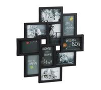 Relaxdays Cadre photos pêle-mêle Galerie murale 10 photos Noir 55 x 50 x 2,5 cm Plastique