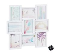 relaxdays 10025106_49 relaxdays Collage-Bilderrahmen weiß 54,0 x 54,0 cm