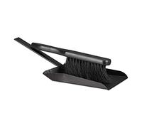 Relaxdays Pelle à cendres de cheminée et balayette en acier four poêle cheminée 37 cm, noir