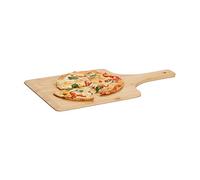 Relaxdays Pelle à pizza en bambou 50 x30 cm grande planche cuisson au four pain tarte flambée poignée, nature