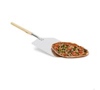 Relaxdays Pelle à pizza rectangle 30,5 x 79 cm en métal avec manche en bois Lot de 2 Pelle pour four pain, métal et bois