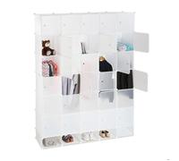 relaxdays 10024527_49 relaxdays Kleiderschrank transparent / weiß