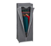 Relaxdays Penderie en Tissu avec Tringle à vêtements et 1 étagère, HLP 157x60x45 cm, Armoire Pliante, Solide, Anthracite