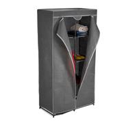 Relaxdays Penderie en Tissu, Tringle à vêtements et 6 Compartiments, 170x90x45 cm, Armoire Pliante, Solide, Anthracite