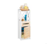 Relaxdays Petite armoire étagère avec 5 niveaux salle de bain cuisine rangement multi-fonctions, blanc