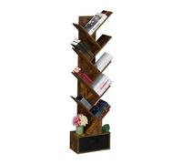 Relaxdays Petite bibliothèque prenant la Forme d'un Arbre, 9 Branches, H x L x P : 146 x 38 x 22 cm, Marron