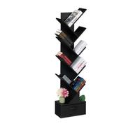 Relaxdays Petite bibliothèque prenant la Forme d'un Arbre, 9 Branches, H x L x P : 146 x 38 x 22 cm, Noire