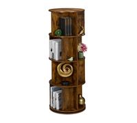 Relaxdays Petite bibliothèque, avec 20 compartiments, style industriel, pour livres et DVD, H x D : 137 x 50 cm, marron