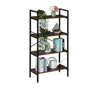 Relaxdays Petite bibliothèque, Design Industriel, 122 x 60 x 32 cm, pour Le Salon ou la Chambre, Marron et Noir