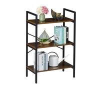 Relaxdays Petite bibliothèque, Design Industriel, 92 x 60 x 32 cm, pour Le Salon ou la Chambre, Marron et Noir