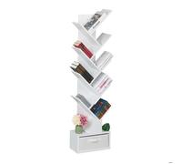 Relaxdays Petite bibliothèque prenant la Forme d'un Arbre, 9 Branches, H x L x P : 146 x 38 x 22 cm, Blanche