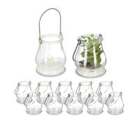 relaxdays Photophore transparent, set de 12 pièces