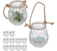 relaxdays Photophore transparent, set de 12 pièces