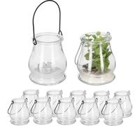 relaxdays Photophore transparent, set de 12 pièces