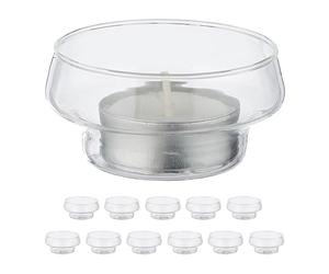 Relaxdays Photophores flottants en Lot de 12, décoration de Table, contentants pour Bougies, fête, étang, Transparents