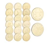 Relaxdays Pièces de Monnaie de fée des Dents, 20 pièces d'or, Or | souris des dents, pour enfants, D : 4 cm, pour enfants
