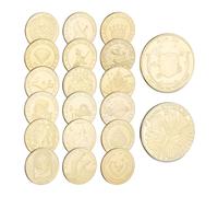 Relaxdays Pièces de Monnaie de fée des Dents, 20 pièces d'or, Souris des Dents, pour Enfants, D : 4 cm, pour Enfants, Or