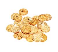 Relaxdays Pièces d'or pirates 288 pièces de monnaie jeux jouet plastique trésor, doré