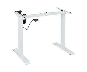 Relaxdays Pied de Bureau réglable en Hauteur, électrique, Extensible, tréteau, 71-121 cm, Cadre Table, Acier, Blanc