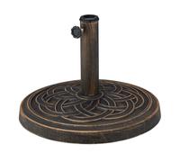 Relaxdays Pied de Parasol, Design Rustique, Ø : 45 cm, pour mâts de Ø se situant Entre 34 & 48 mm env., Noir et Bronze