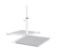 Relaxdays Pied de Parasol, pour mâts de 19-34 mm, Socle Pliable, à verrouiller, Acier, Blanc