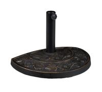 Relaxdays Pieds de Parasol Demi-Rond, résistant aux intempéries, Lourd, Jardin, terrasse, Barre 38mm,50 x 32 cm, Marron
