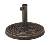 Relaxdays Pied de Parasol, Design Rustique, Ø : 45 cm, pour mâts de Ø se situant Entre 34 & 48 mm env., Noir et Bronze